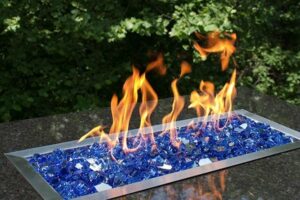 Glass-Enclosed Fire Pit Fireplace 