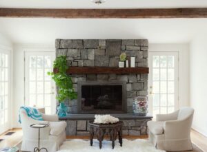 Rustic Stone Fireplace