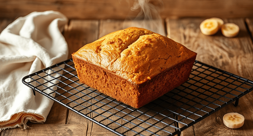 Banana Bread baked loaf 