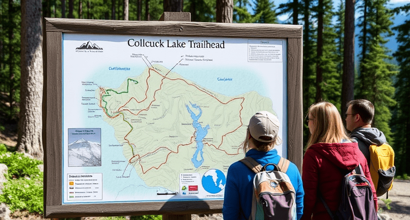 Map of trailhead location of colchuck lake